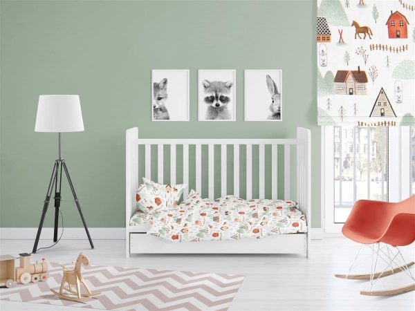 ΠΑΠΛΩΜΑ ΕΜΠΡΙΜΕ bebe Country 181 120X160 White-Green Cotton 100%