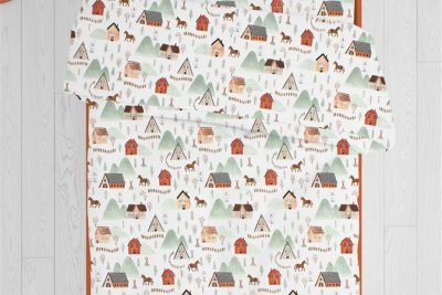 ΠΑΠΛΩΜΑ ΕΜΠΡΙΜΕ kids Country 181 160X240 White-Green Cotton 100%