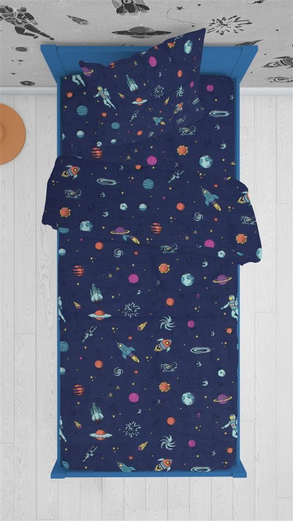 ΠΑΠΛΩΜΑΤΟΘΗΚΗ ΕΜΠΡΙΜΕ kids Space 189 160Χ240 Blue Cotton 100%