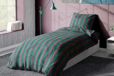 ΣΕΝΤΟΝΙΑ ΒΑΜΒΑΚΟΣΑΤΕΝ ΣΕΤ 2 τεμ. Stripes 156 Green-Antique Pink 160Χ240 Cotton 100%