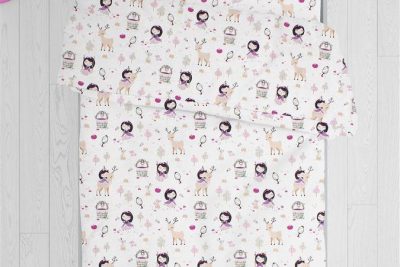 ΣΕΝΤΟΝΙΑ ΕΜΠΡΙΜΕ ΣΕΤ 2 τεμ kids Lily & Deer 179 160X240 White-Pink Cotton 100%