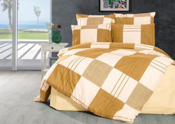 ΣΕΝΤΟΝΙΑ ΕΜΠΡΙΜΕ ΣΕΤ 4 τεμ Κίρκη 437 220Χ240 Golden Beige Cott/Pol 70/30