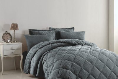 ΚΟΥΒΕΡΤΟΠΑΠΛΩΜΑ Γούνα-Sherpa 750 gsm 1860 Grey B04 160X220 Polyester