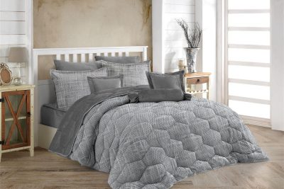 ΚΟΥΒΕΡΤΟΠΑΠΛΩΜΑ Γούνα-Fleece 680 gsm 1910 Light Grey H26 220X240 Polyester