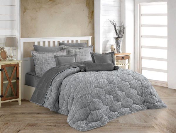 ΚΟΥΒΕΡΤΟΠΑΠΛΩΜΑ Γούνα-Fleece 680 gsm 1910 Light Grey H26 220X240 Polyester