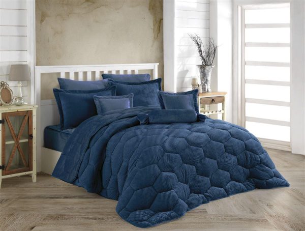 ΚΟΥΒΕΡΤΟΠΑΠΛΩΜΑ Γούνα-Fleece 680 gsm 1910 Dark Blue H18 220X240 Polyester