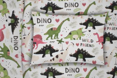 ΜΑΞΙΛΑΡΟΘΗΚΗ ΕΜΠΡΙΜΕ bebe Dinosaur 518 35X45 Multi-Colour 100% Cotton