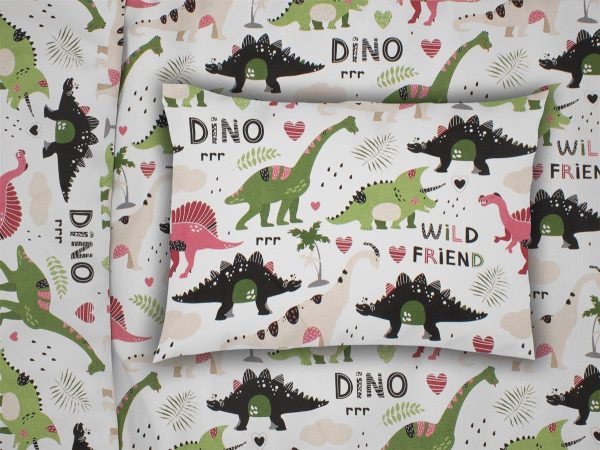 ΜΑΞΙΛΑΡΟΘΗΚΗ ΕΜΠΡΙΜΕ bebe Dinosaur 518 35X45 Multi-Colour 100% Cotton