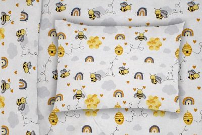 ΜΑΞΙΛΑΡΟΘΗΚΗ ΕΜΠΡΙΜΕ bebe Honey Bee 545 35X45 White-Yellow 100% Cotton