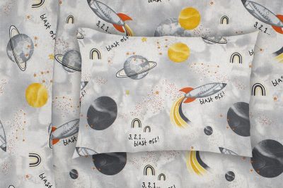 ΜΑΞΙΛΑΡΟΘΗΚΗ ΕΜΠΡΙΜΕ bebe Spaceship 187 35X45 Grey Cotton 100%