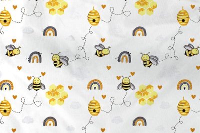 ΠΑΝΑ ΧΑΣΕ bebe Honey Bee 545 80X80 White-Yellow 100% Cotton