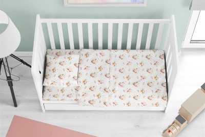 ΠΑΠΛΩΜΑ ΕΜΠΡΙΜΕ bebe Unicorn 209 120X160 White-Salmon Cotton 100%