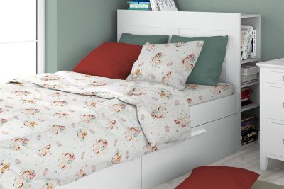 ΣΕΝΤΟΝΙΑ ΕΜΠΡΙΜΕ ΣΕΤ 3 τεμ kids Unicorn 209 160X240 White-Salmon Cotton 100%