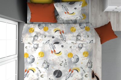 ΠΑΠΛΩΜΑ ΕΜΠΡΙΜΕ kids Spaceship 187 160X240 Grey Cotton 100%