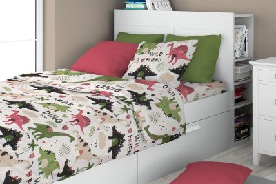 ΣΕΝΤΟΝΙΑ ΕΜΠΡΙΜΕ ΣΕΤ 2 τεμ kids Dinosaur 518 160X240 Multi-Colour 100% Cotton