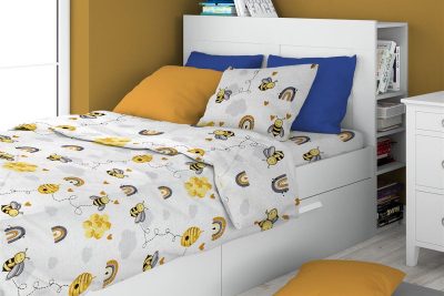 ΣΕΝΤΟΝΙΑ ΕΜΠΡΙΜΕ ΣΕΤ 2 τεμ kids Honey Bee 545 160X240 White-Yellow 100% Cotton