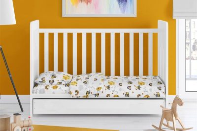 ΣΕΝΤΟΝΙΑ ΕΜΠΡΙΜΕ ΣΕΤ 3 τεμ bebe Honey Bee 545 120X160 White-Yellow 100% Cotton