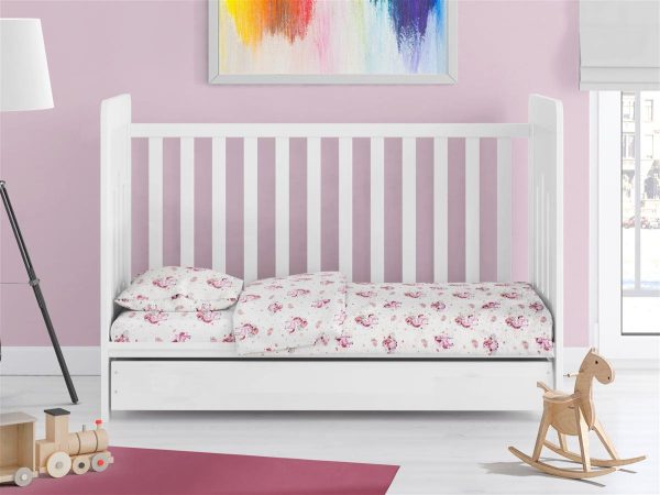 ΣΕΝΤΟΝΙΑ ΕΜΠΡΙΜΕ ΣΕΤ 3 τεμ bebe Unicorn 208 120X160 White-Pink Cotton 100%