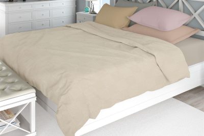 ΚΟΥΒΕΡΤΑ ΠΙΚΕ Μονόχρωμη 240X250 Έλεφαντ 100% Cotton