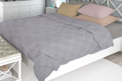 ΚΟΥΒΕΡΤΑ ΠΙΚΕ Μονόχρωμη 240X250 Γκρι 100% Cotton