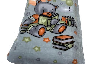 ΚΟΥΒΕΡΤΑ ΒΕΛΟΥΤΕ ΠΟΛΥΤΕΛΕΙΑΣ bebe Studying Bear 38 110X140 Light Grey 100% Polyester