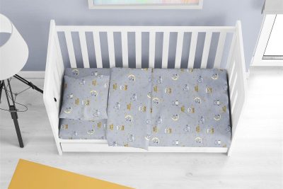 ΠΑΠΛΩΜΑ ΕΜΠΡΙΜΕ bebe Sweet Dreams 552 120X160 Grey 100% Cotton