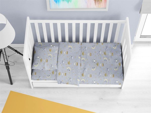 ΠΑΠΛΩΜΑ ΕΜΠΡΙΜΕ bebe Sweet Dreams 552 120X160 Grey 100% Cotton