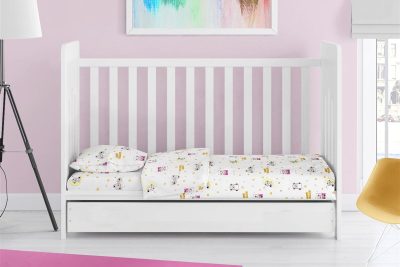 ΣΕΝΤΟΝΙΑ ΕΜΠΡΙΜΕ ΣΕΤ 3 τεμ bebe Sweet Dreams 553 120X160 White-Pink 100% Cotton