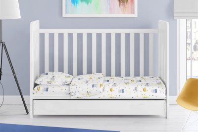 ΣΕΝΤΟΝΙΑ ΕΜΠΡΙΜΕ ΣΕΤ 3 τεμ bebe Sweet Dreams 554 120X160 White-Sky Blue 100% Cotton