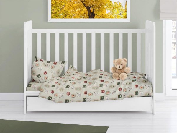 ΠΑΠΛΩΜΑ ΕΜΠΡΙΜΕ bebe Big Cats 27 120X160 Light Olive 100% Cotton Flannel