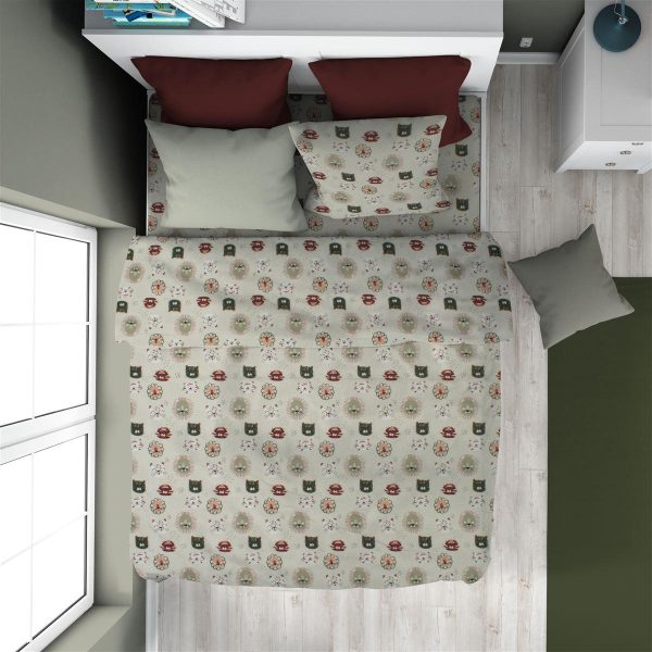 ΠΑΠΛΩΜΑΤΟΘΗΚΗ ΕΜΠΡΙΜΕ kids Big Cats 27 160X240 Light Olive 100% Cotton Flannel