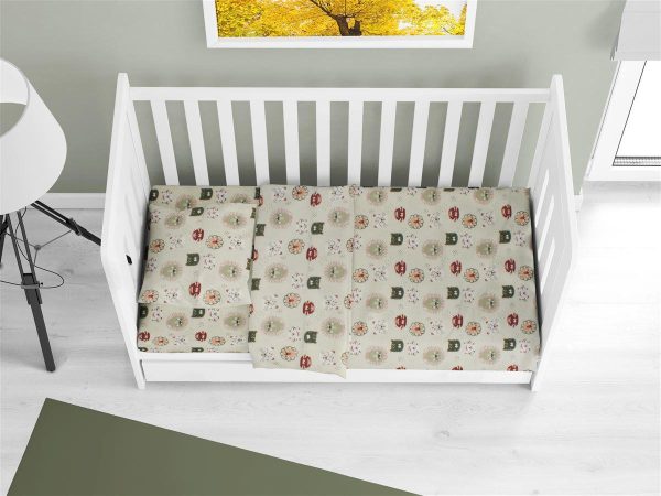 ΣΕΝΤΟΝΙΑ ΕΜΠΡΙΜΕ ΣΕΤ 3 τεμ bebe Big Cats 27 120X160 Light Olive 100% Cotton Flannel