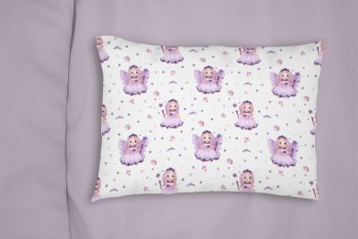 ΜΑΞΙΛΑΡΟΘΗΚΗ ΕΜΠΡΙΜΕ bebe Fairy 86 35X45 White-Lilac 100% Cotton Flannel