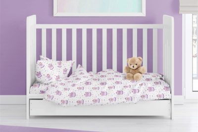 ΠΑΠΛΩΜΑ ΕΜΠΡΙΜΕ bebe Fairy 86 120X160 White-Lilac 100% Cotton Flannel