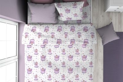 ΠΑΠΛΩΜΑΤΟΘΗΚΗ ΕΜΠΡΙΜΕ kids Fairy 86 160X240 White-Lilac 100% Cotton Flannel