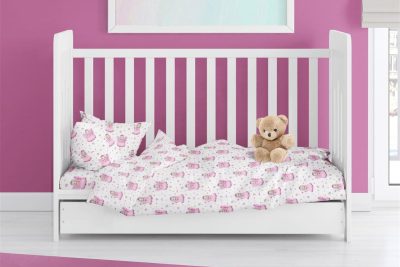 ΠΑΠΛΩΜΑ ΕΜΠΡΙΜΕ bebe Fairy 87 120X160 White-Pink 100% Cotton Flannel