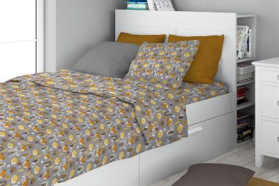 ΣΕΝΤΟΝΙΑ ΕΜΠΡΙΜΕ ΣΕΤ 3 τεμ kids Fox 53 160X240 Grey 100% Cotton Flannel