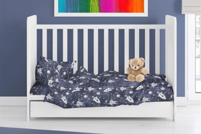 ΠΑΠΛΩΜΑ ΕΜΠΡΙΜΕ bebe Galaxy Travel 90 120X160 Blue 100% Cotton Flannel