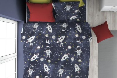 ΠΑΠΛΩΜΑΤΟΘΗΚΗ ΕΜΠΡΙΜΕ kids Galaxy Travel 90 160X240 Blue 100% Cotton Flannel