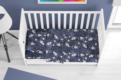 ΣΕΝΤΟΝΙΑ ΕΜΠΡΙΜΕ ΣΕΤ 3 τεμ bebe Galaxy Travel 90 120X160 Blue 100% Cotton Flannel