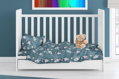 ΠΑΠΛΩΜΑ ΕΜΠΡΙΜΕ bebe Galaxy Travel 91 120X160 Petrol 100% Cotton Flannel