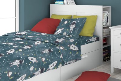 ΣΕΝΤΟΝΙΑ ΕΜΠΡΙΜΕ ΣΕΤ 3 τεμ kids Galaxy Travel 91 160X240 Petrol 100% Cotton Flannel