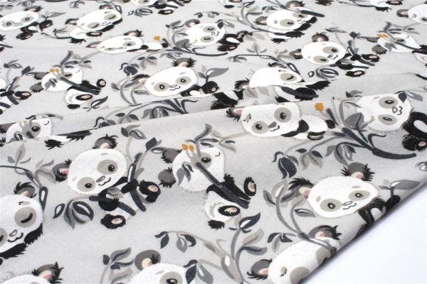 ΠΑΝΑ ΦΑΝΕΛΑ bebe Panda Bear 96 80X80 Grey 100% Cotton Flannel