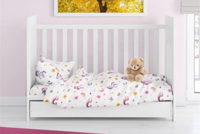 ΠΑΠΛΩΜΑΤΟΘΗΚΗ ΕΜΠΡΙΜΕ bebe Unicorn 105 120X160 White 100% Cotton Flannel