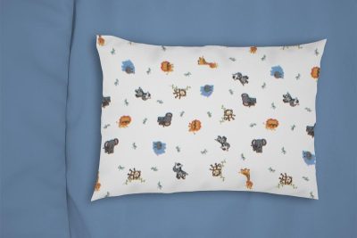 ΜΑΞΙΛΑΡΟΘΗΚΗ ΕΜΠΡΙΜΕ kids Zoo 29 50X70 White 100% Cotton Flannel