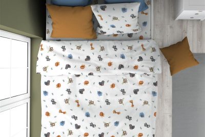 ΠΑΠΛΩΜΑΤΟΘΗΚΗ ΕΜΠΡΙΜΕ kids Zoo 29 160X240 White 100% Cotton Flannel