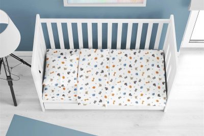 ΣΕΝΤΟΝΙΑ ΕΜΠΡΙΜΕ ΣΕΤ 3 τεμ bebe Zoo 29 120X160 White 100% Cotton Flannel