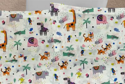 ΜΑΞΙΛΑΡΟΘΗΚΗ ΕΜΠΡΙΜΕ kids Zoo 556 50X70 White-Multi 100% Cotton