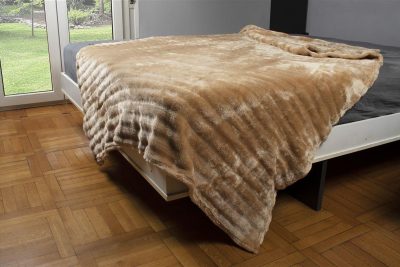 ΚΟΥΒΕΡΤΑ Coral Fleece Ριγέ 220X240 300gsm 12 Beige 100% Polyester