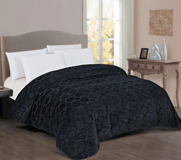 Κουβερτοπάπλωμα Γούνα-Sherpa 730 gsm 1830 Black 220X240 100% Polyester